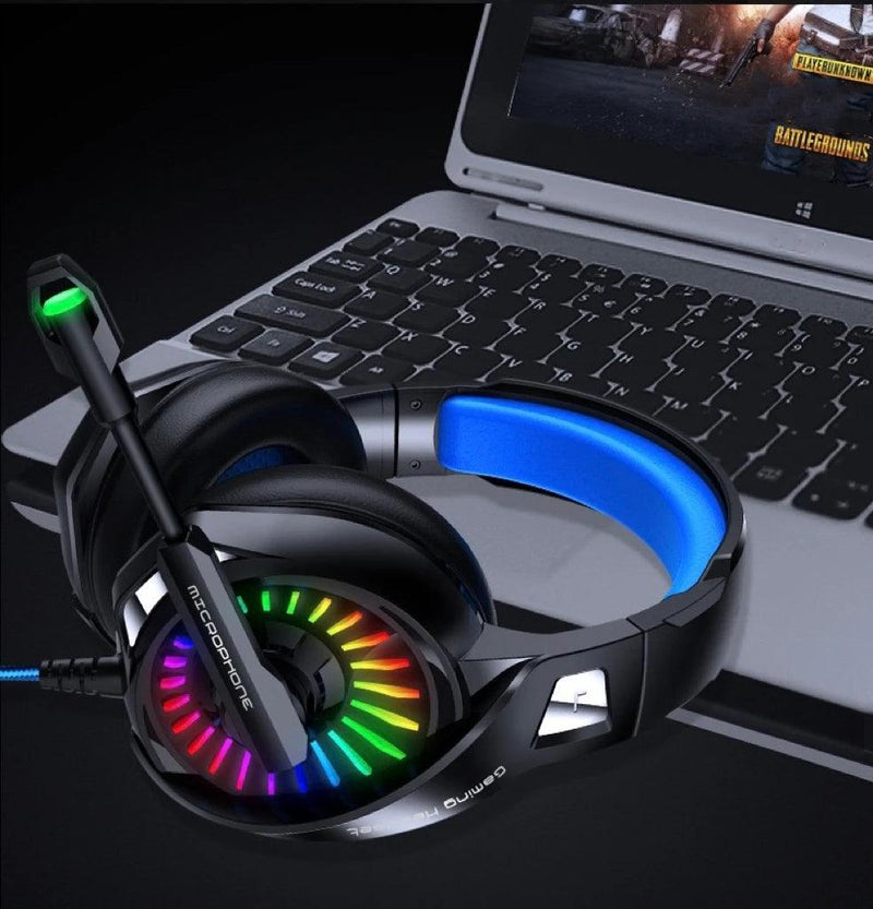 Fone De Ouvido Headset Gamer Luz Led RGB Compatível com Computador, Celular, Video Games