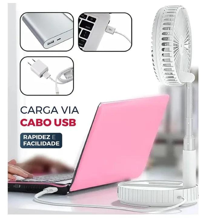 Ventilador Portátil Silencioso Recarregavel 7200mah Dobrável Bivolt