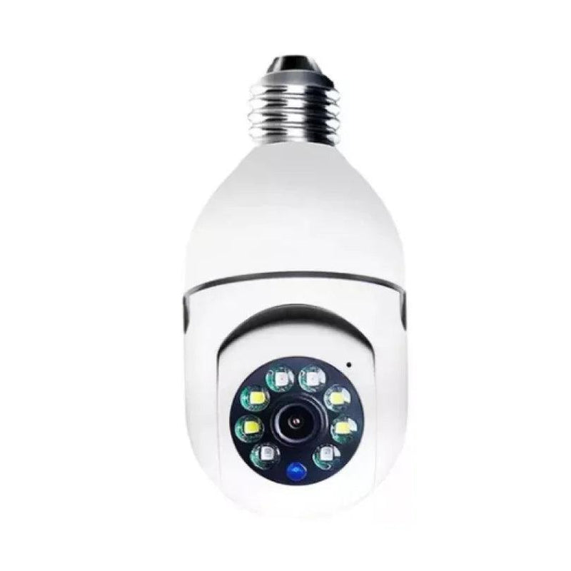 Camera Lâmpada Wifi Ip Segurança Panorâmica Giratória com Visão Noturna