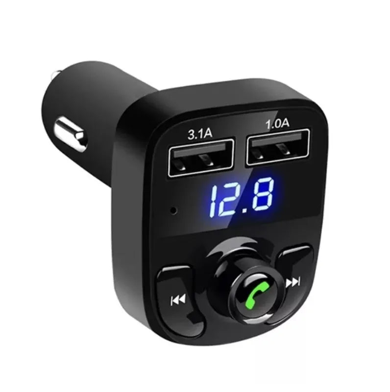Carregador Duplo Usb Sem Fio Transmissor Fm Mp3