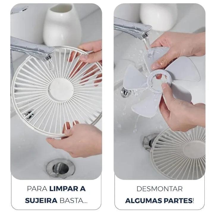 Ventilador Portátil Silencioso Recarregavel 7200mah Dobrável Bivolt