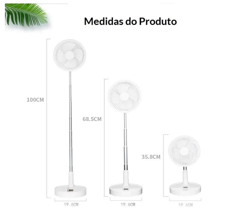 Ventilador Portátil Silencioso Recarregavel 7200mah Dobrável Bivolt