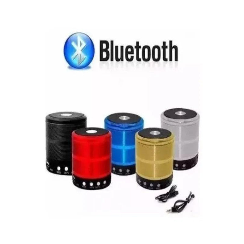 Mini Caixa De Som Bluetooth Portátil Entrada para Pen Drive, Cartão Micro SD, Auxiliar e Rádio FM