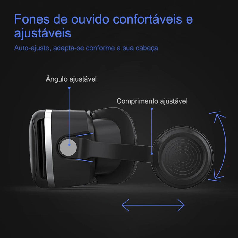 Óculos de Realidade Virtual com Fone de Ouvido e Controlador para Jogos e Filmes