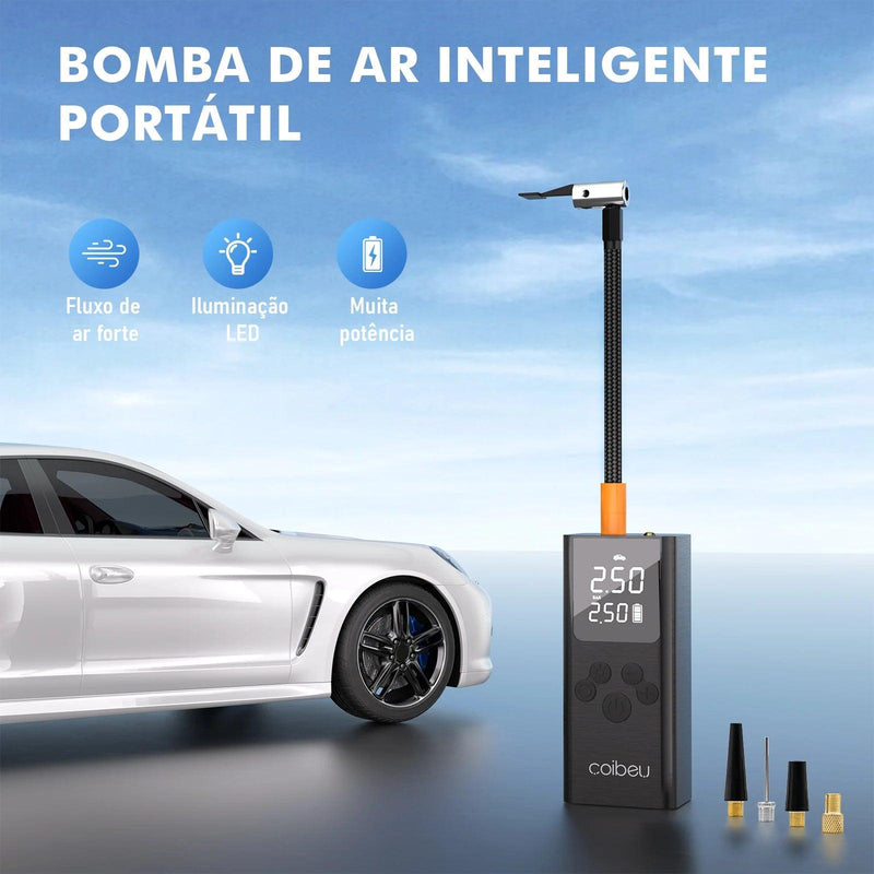Mini Bomba Compressora de Ar sem fio Recarregável Portátil para carro