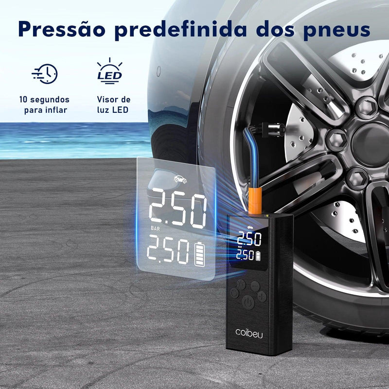 Mini Bomba Compressora de Ar sem fio Recarregável Portátil para carro