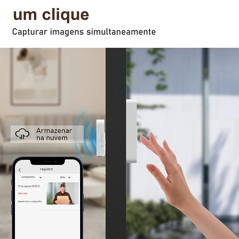 Interfone Inteligente com Camera e Audio Wifi- Visão Noturna e sem fio