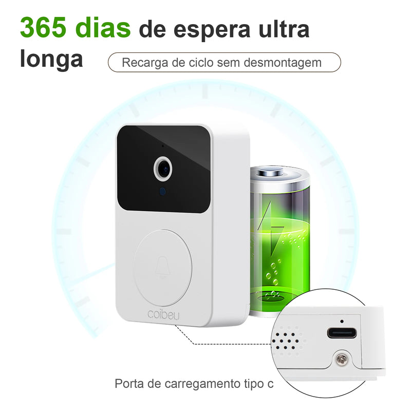 Interfone Inteligente com Camera e Audio Wifi- Visão Noturna e sem fio