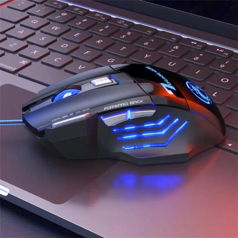 Mouse Ergonômico Gamer Led ajustável X7