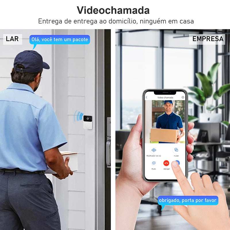 Interfone Inteligente com Camera e Audio Wifi- Visão Noturna e sem fio