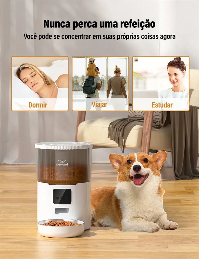 Alimentador de Ração para cães e gatos com WIFI