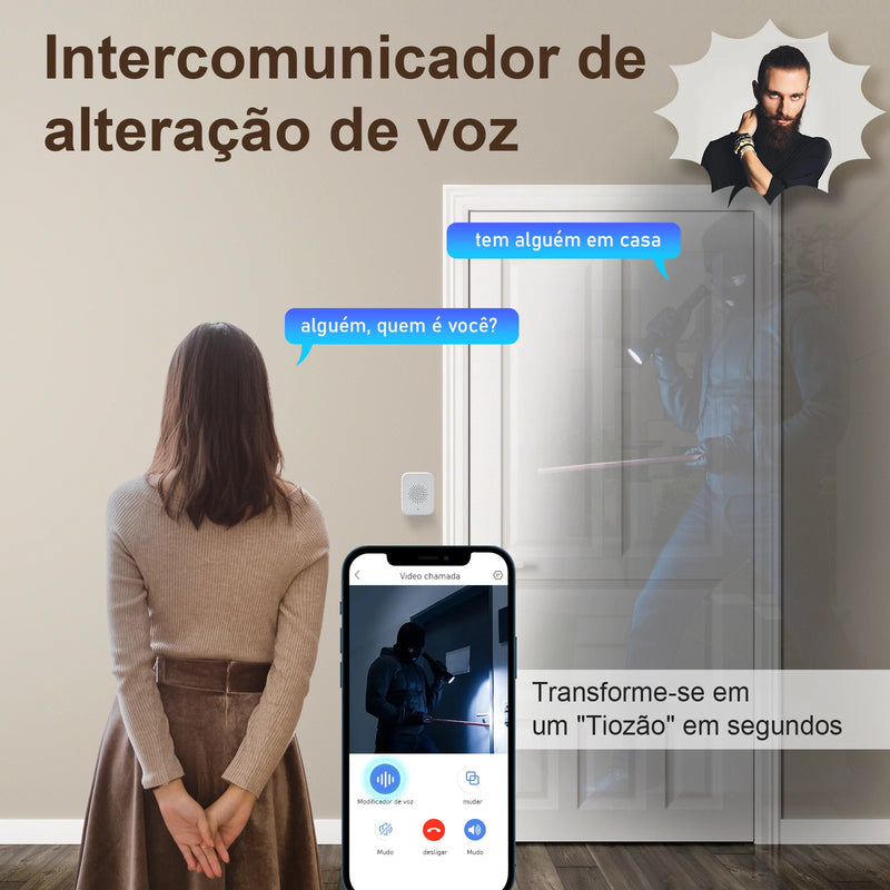 Interfone Inteligente com Camera e Audio Wifi- Visão Noturna e sem fio