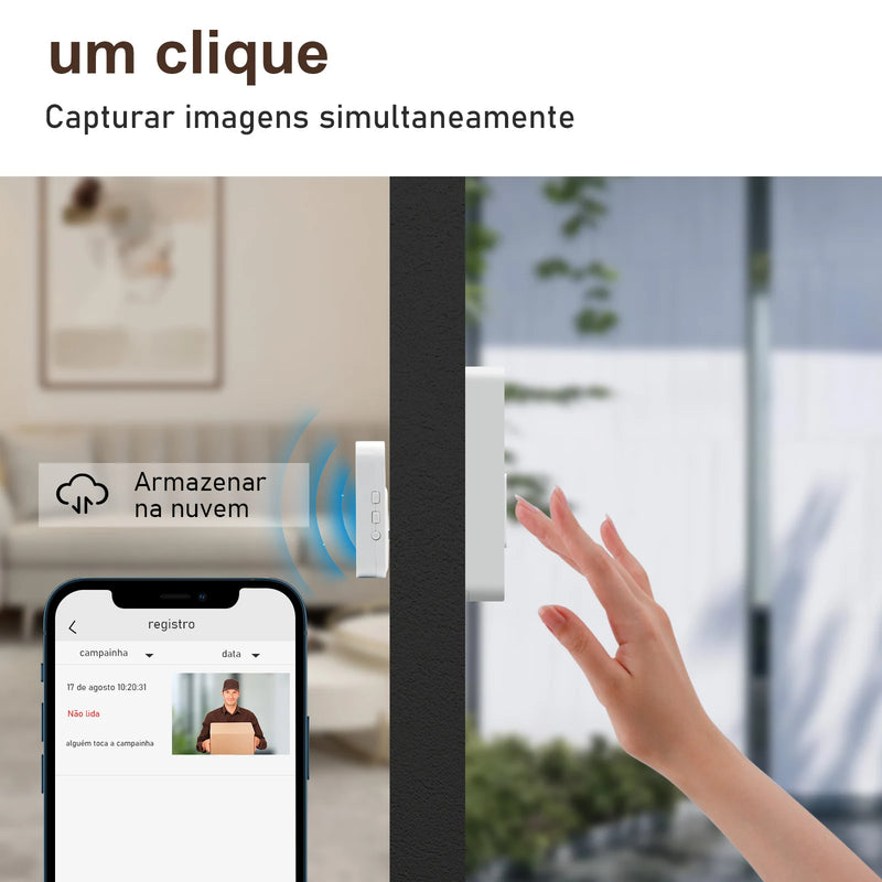 Interfone Inteligente com Camera e Audio Wifi- Visão Noturna e sem fio