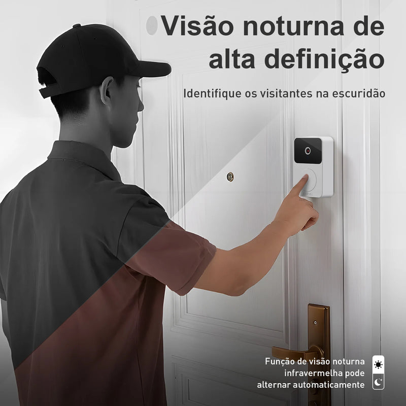 Interfone Inteligente com Camera e Audio Wifi- Visão Noturna e sem fio