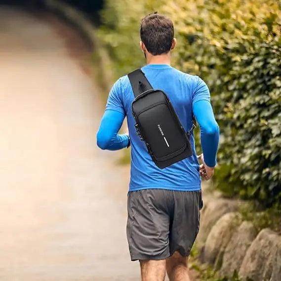 Mochila Masculina à Prova d'Água com Cadeado Anti-Roubo e USB