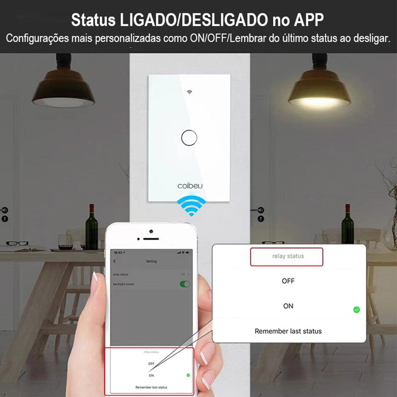 Interruptor Touch Compatível com Alexa Sem Fio