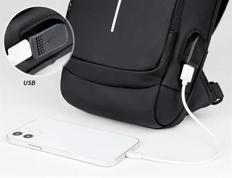 Mochila Masculina à Prova d'Água com Cadeado Anti-Roubo e USB